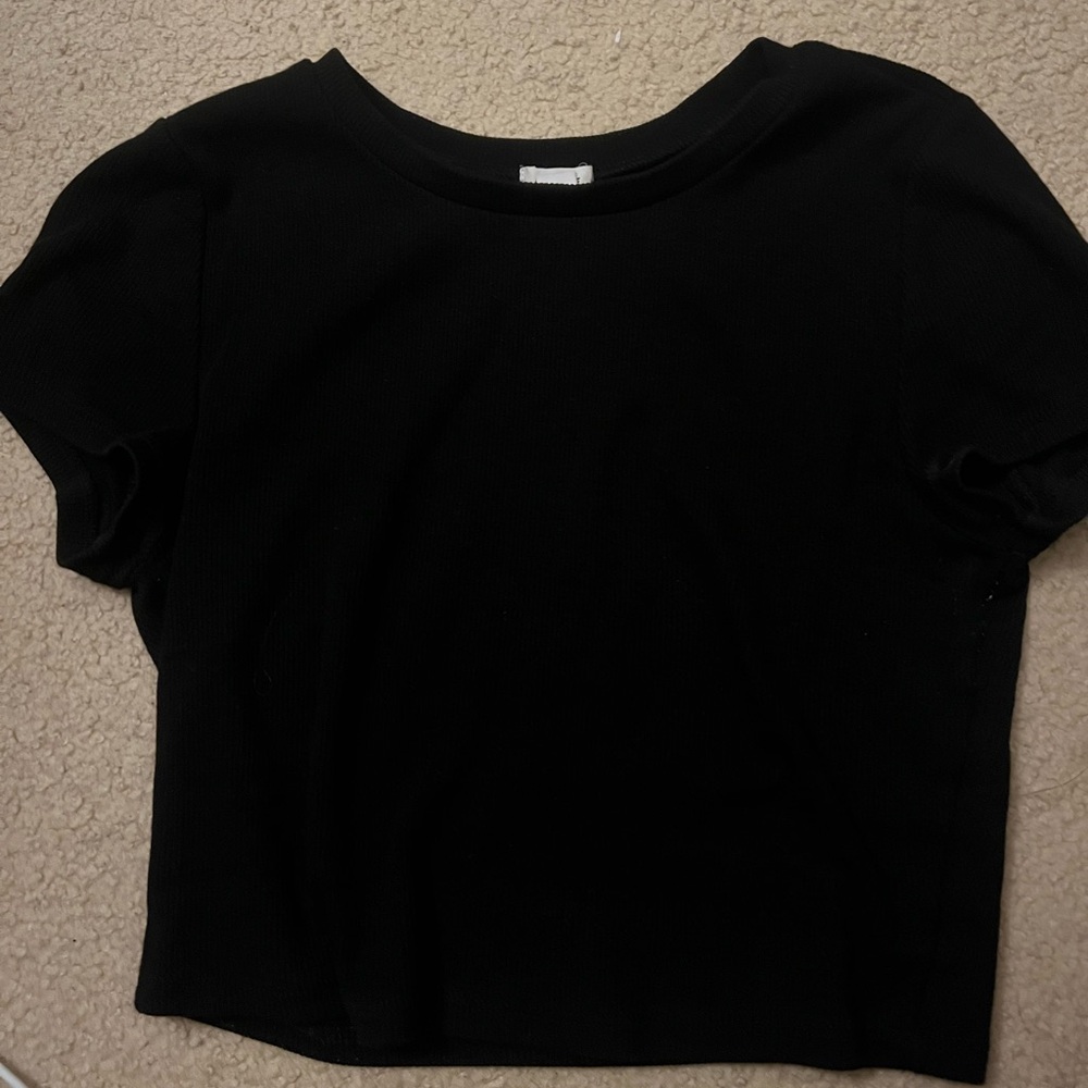 Garage ribbed cropped T shirt